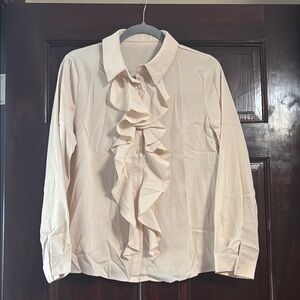 Cream Ruffled Women's Top NWOT